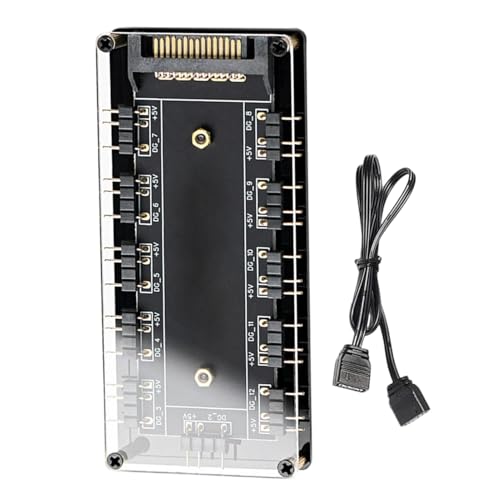 PC Case Fan Hub - PC Case Fans Splitter | PC Fan Controller | Desktop Game Chassis Lighting Controller | Unique ARGB LED Splitter Hub | 10-in-1 Suitable for PC Desktop Game Computer Motherboard von Generisch