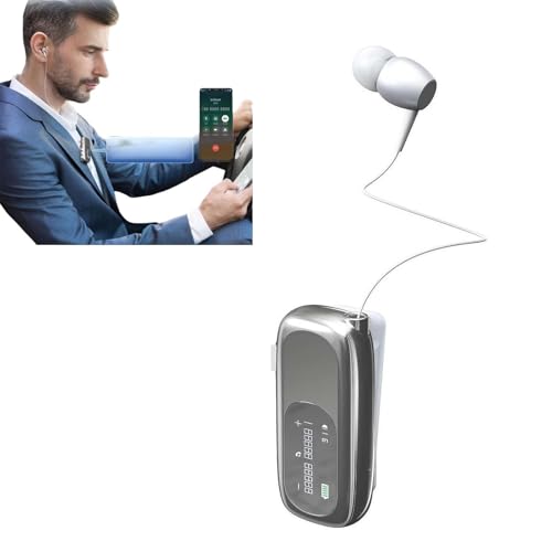 Professionelle Bluetooth-Ohrhörer, LCD-Digitalanzeige, Geräuschunterdrückung, einziehbares Kabel, Kopfhörer, Headset, In-Ear von Generisch