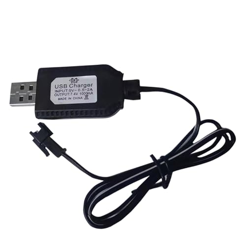 RC Auto Batterieladegerät - 7,4V USB Ladekabel | Lithium USB Ladegerät Kabel mit Stecker | Lithium-Batterieladegerät mit SM-2P, SM-3P, SM-4P für RC Auto, Drohne von Generisch