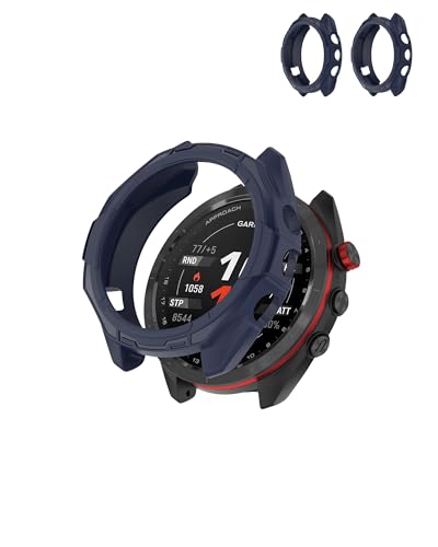 Schutzhülle für Garmin Approach S70 Smartwatch – TPU-Halbabdeckung – Schutzhülle für unübertroffenen Schutz, Blau, 2 Stück von Generisch