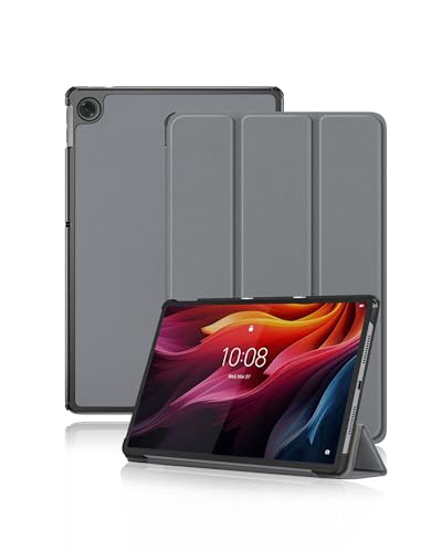 Schutzhülle für Lenovo Tab 25,7 cm (10,1 Zoll) Tablet 2025, schmal, dreifach faltbar, stoßfest, sturzsicher, automatische Sleep/Wake-Funktion, Grau von Generisch