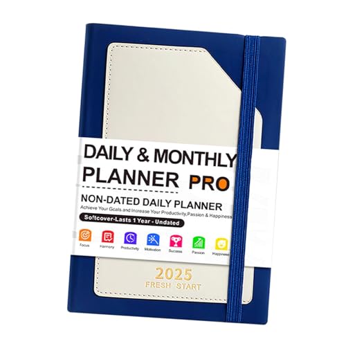 Tagesplaner | Planer Tagebuch | 2025 Planer Notizbuch A5 für Zeitmanagement | Wochenplaner 180 Blatt Kalender Organizer, Wochenkalender zum Erstellen von Plänen, Verwaltung Ihrer Zeit von Generisch