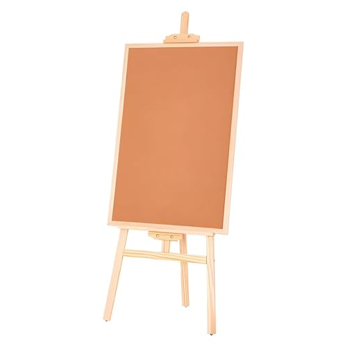 Tragbare Pinnwand mit Ständer, stehend, Korktafel für Büro, Zuhause und Schule, bodenstehend, Holzrahmen, inklusive Beschläge, 60 x 80 cm von Generisch