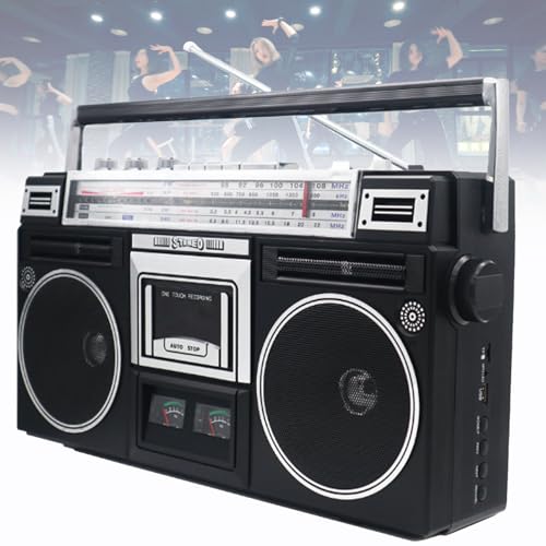 Tragbare Retro-Boombox mit CD-Player, unterstützt SD/USB, AM/FM-Radio, Kassettenrekorder für Reisen und Familienfeiern Tragbare Retro-Boombox mit CD-Player, unterstützt SD/USB, AM/FM-Radio, Kassettenrekorder für Reisen und Familienfeiern von Generisch