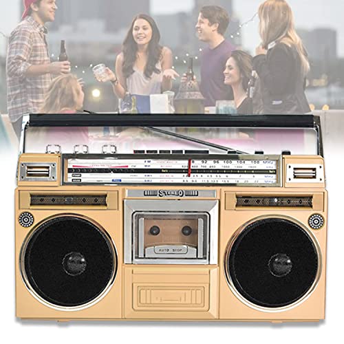 Tragbarer Kassettenspieler mit AM/FM/SW-Radio, Bluetooth-Lautsprecher, USB- und Speicherkartenunterstützung, für ältere Menschen und Kinder Tragbarer Kassettenspieler mit AM/FM/SW-Radio, Bluetooth-Lautsprecher, USB- und Speicherkartenunterstützung, für ältere Menschen und Kinder von Generisch