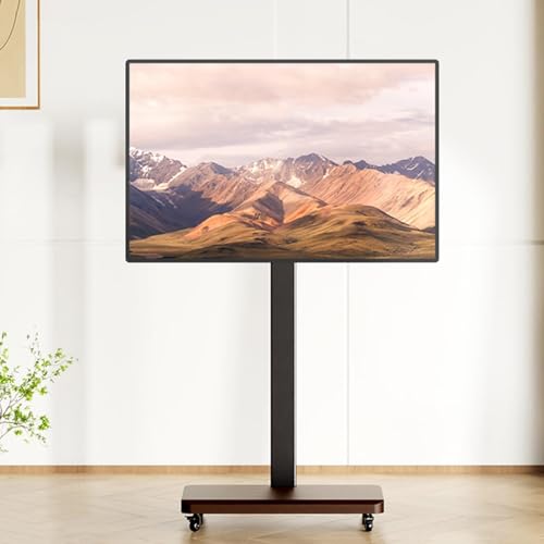 Tragbarer TV-Wagen auf Rädern, höhenverstellbar, rollbarer TV-Ständer für 81,3 - 165 cm (32 - 65 Zoll) Flachbildfernseher bis zu 100 kg, horizontale und vertikale Bildschirmeinstellung von Generisch