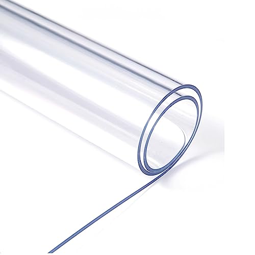 Transparenter PVC-Tischschutz, 2 mm, wasserdicht, transparente Vinyl-Plane für Küche, Picknick, Outdoor, Innenbereich, abwischbare Kunststoff-Tischdecke, 160 x 279,4 cm von Generisch