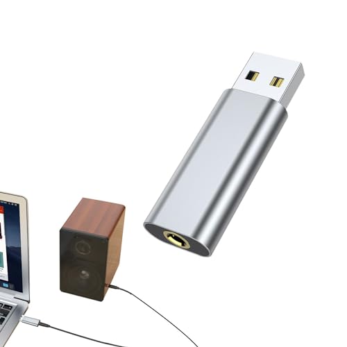 USB-Audio-Adapter, 3,5-mm-Soundkarte für PC, Plug-and-Play, universelle Soundkarte, treiberfreie USB-Audio-Schnittstelle, tragbares USB-Audio für Laptop, Desktop, PC von Generisch