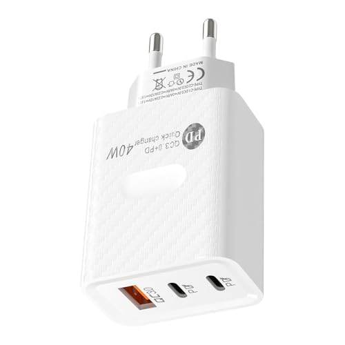 USB-Ladeblock, Telefon-Ladeblock | Reiseladegerät Block Telefonladegerät - Typ-C-Adapter mit 3 Anschlüssen, tragbares 40-W-Ladegerät, Reisestecker-Adapter-Wandladegerät, Wandadapter von Generisch