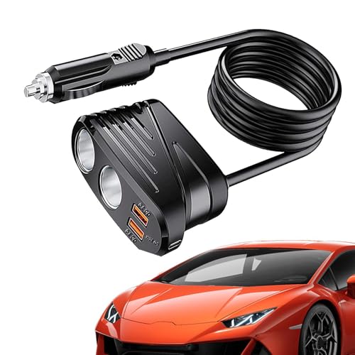 USB-Splitter-Ladegerät, Auto-Stecker-Adapter - 5-in-1-Auto-Ladeanschluss,Multifunktionales Autozubehör, Auto-Stecker-Auslass-Splitter für Fahrrekorder, Sitzheizung, Auto-Luftbefeuchter, Auto-Ventilato von Generisch