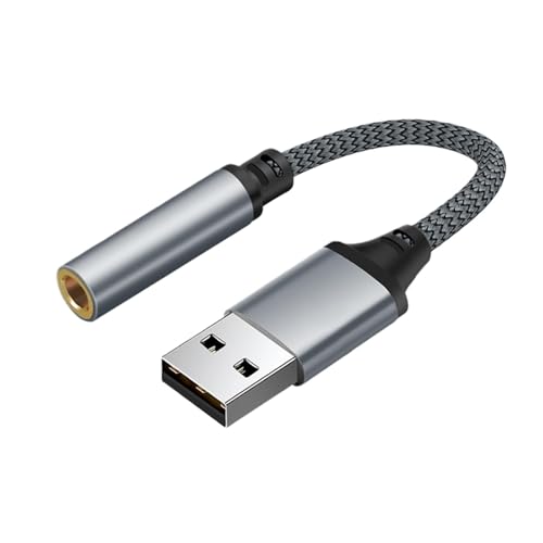 USB-auf-Buchse-Adapter | Entzückender USB-zu-Klinken-Audio-Adapter | Externer Soundkarten-Stereokonverter | Tragbarer Kopfhöreranschluss-Adapter Für PC, Laptop Und Desktop von Generisch