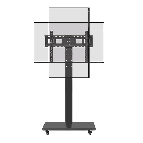 Universal-TV-Ständer mit Rollen für 81,3 - 165 cm (32 - 65 Zoll) große Fernseher, tragbarer TV-Wagen, hält bis zu 100 kg, horizontale und vertikale Bildschirmdrehung, rollender TV-Bodenständer von Generisch