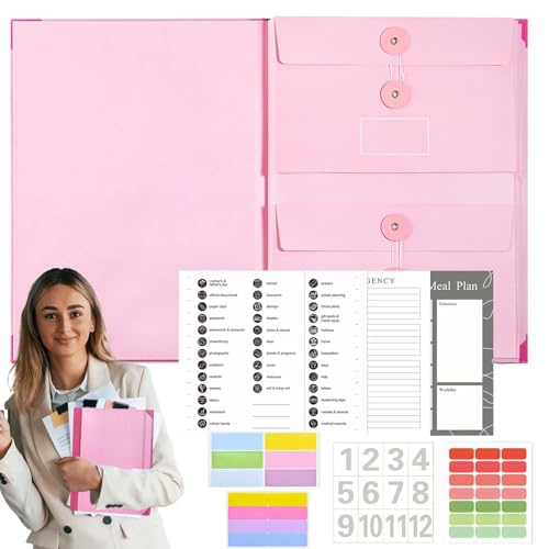 Veloron Life Book Binder Ordner, Veloron Folio Life Book Document Organizer, Folio Document Organizer, Life Organizer Binder with Expandable Folder Pockets, Portable Storage Life File Book Organizer von Generisch