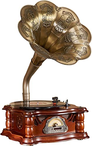 Vintage Grammophon Wohnzimmer Europäischer Stil Nostalgische Ornamente Amerikanischer Stil Schallplattenspieler Old Style Phonograph Kreativer Bluetooth-Sound von Generisch