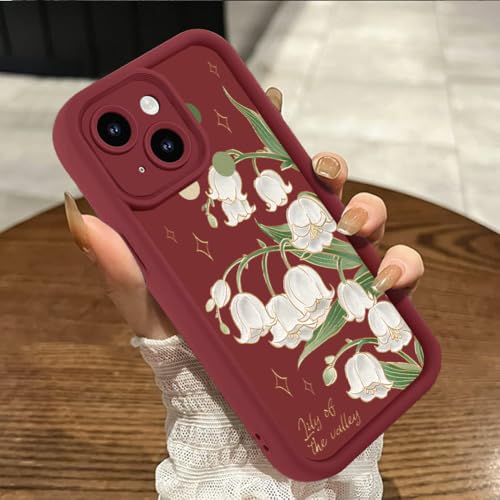 Genmoral Kompatibel mit iPhone 13 Pro 15,5 cm (6,1 Zoll), matte Hülle, Lilien-Blumenmuster, stoßfest, weiche TPU-Schutzhülle für Damen und Mädchen, kratzfeste Handyhülle von Genmoral