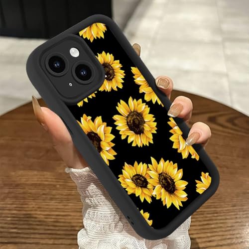 Genmoral Kompatibel mit iPhone 16 Pro 15,5 cm (6,1 Zoll), matte Hülle, viele Sonnenblumenmuster, stoßfeste Abdeckung, weiche TPU-Schutzhülle für Damen und Mädchen, kratzfeste Handyhülle von Genmoral