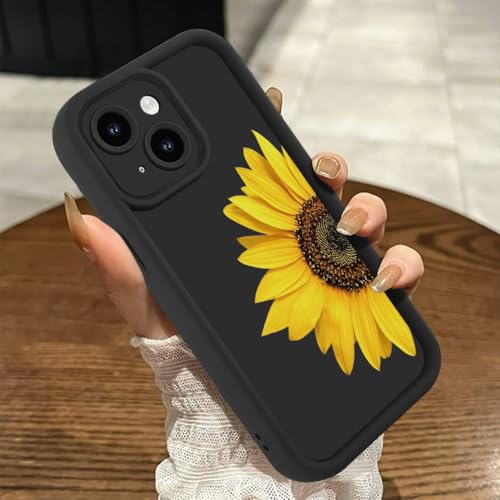 Genmoral Schutzhülle für iPhone 14 Pro, 15,5 cm (6,1 Zoll), matt, Sonnenblumen-Muster, stoßfest, weiche TPU-Schutzhülle für Damen und Mädchen, kratzfeste Handyhülle von Genmoral