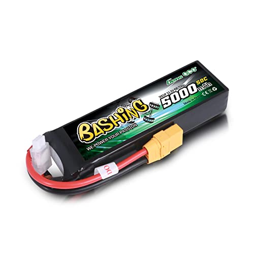 Gens Ace 3S LiPo Akku 11.1V 50C 5000mAh mit XT90 Steck Bashing Batterie für 1/8,1/10 RC Auto, RC Flugzeug, RC Hubschrauber, RC Hobby von Gens ace