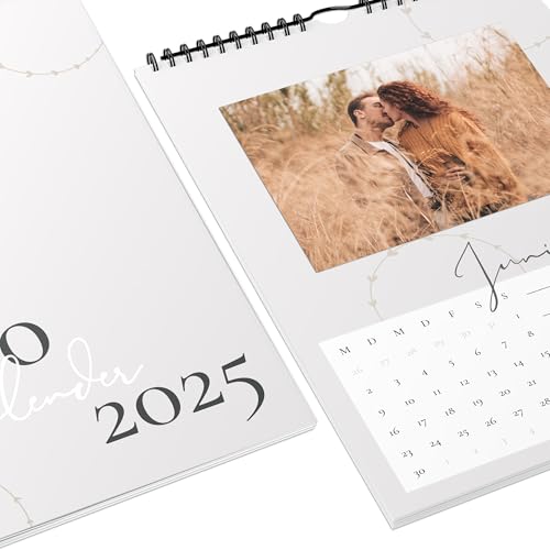 Fotokalender 2025 zum selbstgestalten (Bastelkalender 2025 im A4 Format) - DIY Kalender zum selber gestalten von Januar bis Dezember mit Ferienübersicht - Ideal als Geschenk - Einfarbig von Gentle North