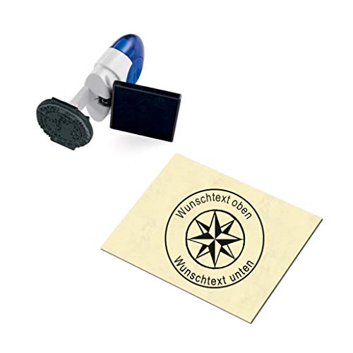 Geocachingstempel Nordstern - mit persönlichem Namen Ø 24 mm - 3 Farben von Geocaching Stempel