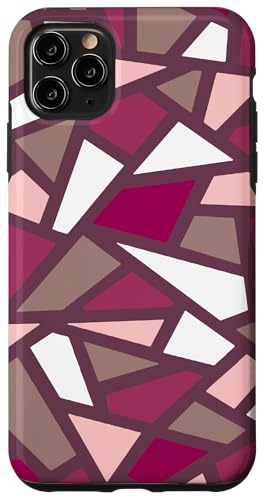 Hülle für iPhone 11 Pro Max Geodätisches abstraktes Muster 7 Rose Pink Weiß von Geodesic Geometric Gifts Abstract Art Tees taiche