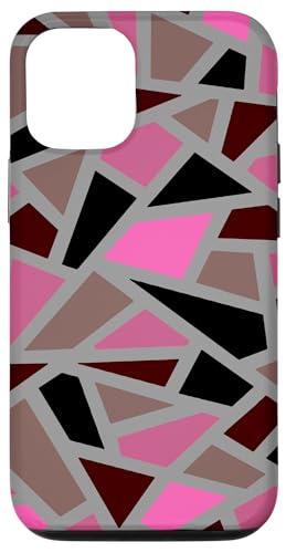 Hülle für iPhone 15 Geodätisches abstraktes Muster 13 Rosa Rosenrot von Geodesic Geometric Gifts Abstract Art Tees taiche