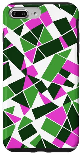 Hülle für iPhone 7 Plus/8 Plus Geodätische geometrische abstrakte Kunst 10 rosa grün ausgeschnitten von Geodesic Geometric Gifts Abstract Art Tees taiche