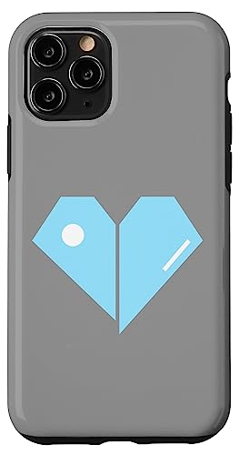 Hülle für iPhone 11 Pro Herz Geometrische Formen Minimal Grafik Design Grau von Geometric Heart Minimal Retro Style Graphic Design