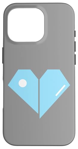 Hülle für iPhone 16 Pro Herz Geometrische Formen Minimal Grafik Design Grau von Geometric Heart Minimal Retro Style Graphic Design