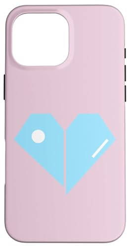 Hülle für iPhone 16 Pro Max Herz Geometrische Formen Minimal Grafik Design Rosa von Geometric Heart Minimal Retro Style Graphic Design