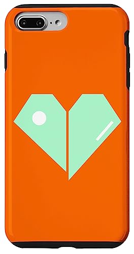 Hülle für iPhone 7 Plus/8 Plus Herz Geometrische Formen Minimal Grafik Design Orange von Geometric Heart Minimal Retro Style Graphic Design