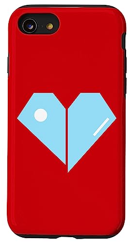 Hülle für iPhone SE (2020) / 7 / 8 Herz Geometrische Formen Minimal Grafik Design Rot von Geometric Heart Minimal Retro Style Graphic Design