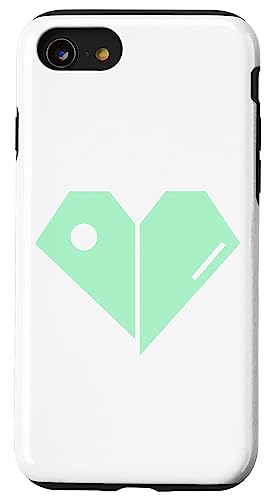 Hülle für iPhone SE (2020) / 7 / 8 Herz Geometrische Formen Minimal Grafik Design Weiß von Geometric Heart Minimal Retro Style Graphic Design