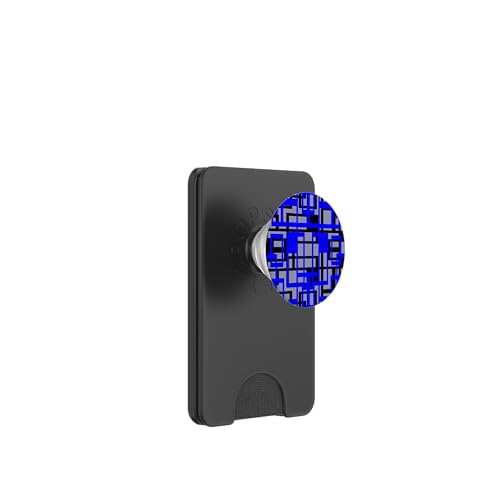 Geometrische Formen Muster Blau Schwarz Ausschnitt PopSockets PopWallet für MagSafe von Geometric Shapes & Abstract Pattern Design taiche