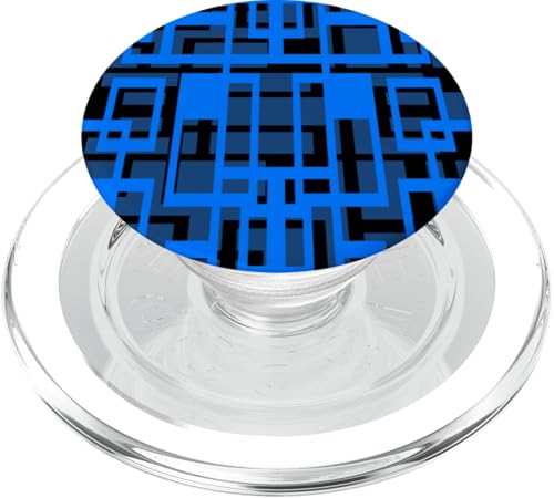 Geometrische Formen Muster Hellblau Schwarz Ausschnitt PopSockets PopGrip für MagSafe von Geometric Shapes & Abstract Pattern Design taiche