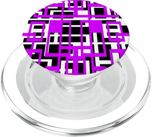 Geometrische Formen Muster Lila-Rosa Weiß Schwarz Hintergrund PopSockets PopGrip für MagSafe von Geometric Shapes & Abstract Pattern Design taiche