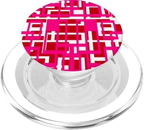 Geometrische Formen Muster Rosa Weiß Ausschnitt PopSockets PopGrip für MagSafe von Geometric Shapes & Abstract Pattern Design taiche