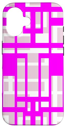 Hülle für iPhone 16 Geometrische Formen Muster Lila-Rosa Weiß Ausschnitt von Geometric Shapes & Abstract Pattern Design taiche