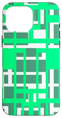 Hülle für iPhone 16 Pro Max Geometrische Formen Muster Aqua-Grün Weiß Ausschnitt von Geometric Shapes & Abstract Pattern Design taiche