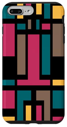 Hülle für iPhone 7 Plus/8 Plus Geometrischer Art-Deco-Stil, Blau, Rosa, Braun, Schwarz von Geometric Shapes & Abstract Pattern Design taiche