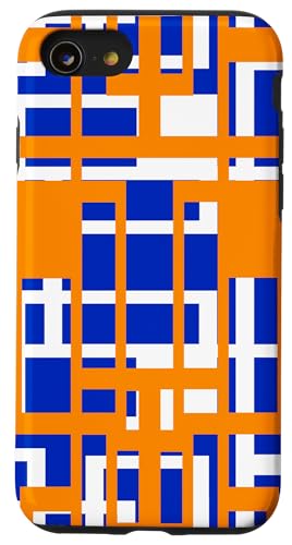 Hülle für iPhone SE (2020) / 7 / 8 Geometrische Formen Muster Orange Weiß Ausschnitt von Geometric Shapes & Abstract Pattern Design taiche