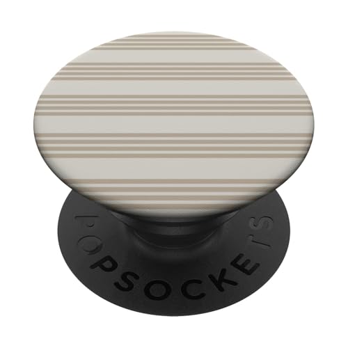 Beige Horizontale Streifen Mädchen Gestreift Niedlich PopSockets Klebender PopGrip von Geometric Vertical Lines Pattern