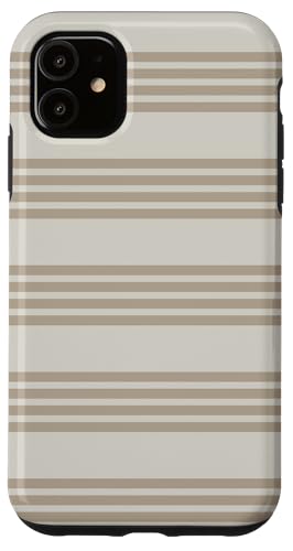 Hülle für iPhone 11 Beige Horizontale Streifen Mädchen Gestreift Niedlich von Geometric Vertical Lines Pattern