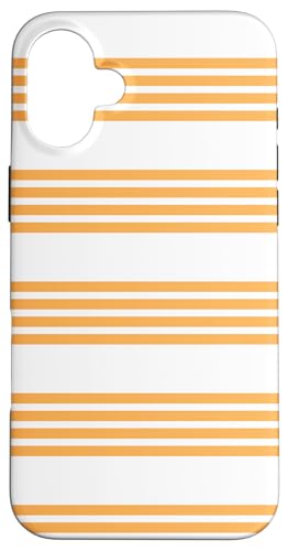 Hülle für iPhone 16 Plus Gelb-orange horizontale Streifen Girly gestreift niedlich von Geometric Vertical Lines Pattern