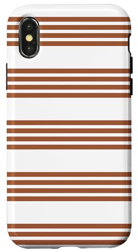 Hülle für iPhone X/XS Braun horizontale Streifen Mädchen gestreift niedlich von Geometric Vertical Lines Pattern