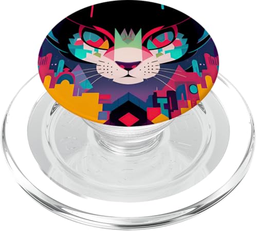 City Cat — Mutige urbane Katzenkunst PopSockets PopGrip für MagSafe von Geonetiqué Designs