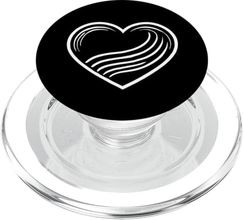 Elegantes, minimalistisches Herz-Design v2 – Love Artwork PopSockets PopGrip für MagSafe von Geonetiqué Designs