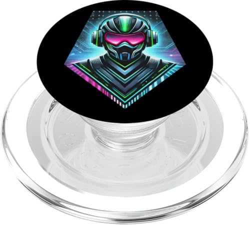 Futuristischer Gamer – Cyber Warrior Videospiel-Enthusiast PopSockets PopGrip für MagSafe von Geonetiqué Designs