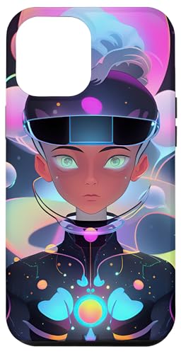 Hülle für iPhone 12 Pro Max Lebendige Science-Fiction-Cyberpunk-Dame von Geonetiqué Designs