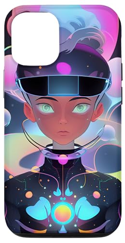 Hülle für iPhone 13 Lebendige Science-Fiction-Cyberpunk-Dame von Geonetiqué Designs